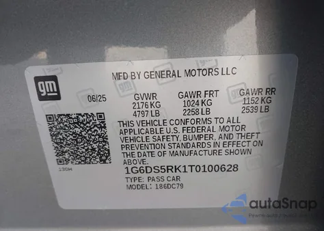 2026 Cadillac Ct5 Premium Luxury from USA, damaged, VIN 1G6DS5RK1T0100628